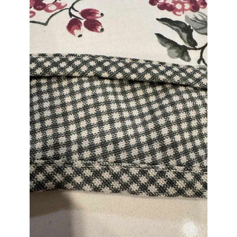 Waverly Orchard Trail 2 Scalloped Valances 74x15 Curtains Grapes‎ Green Gingham